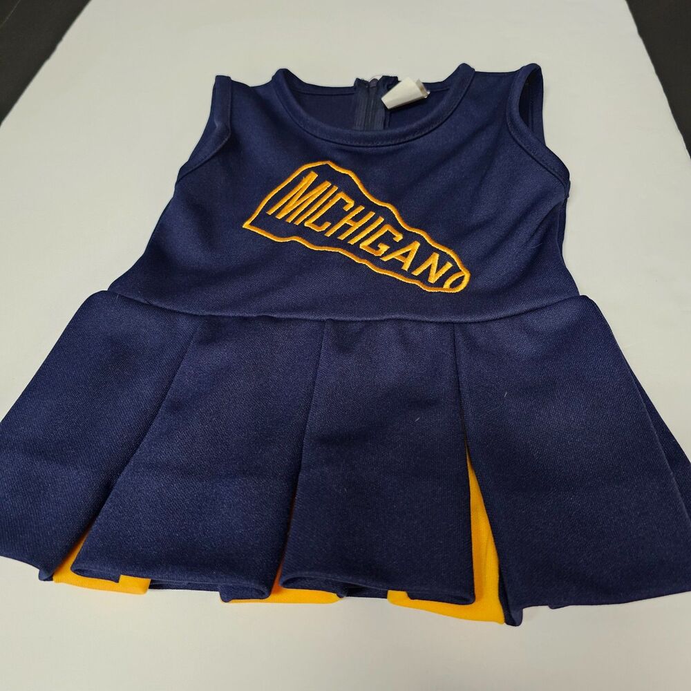 Michigan Toddler Cheerleader Uniform Outfit Size 2 Sleeveless Little King Vtg